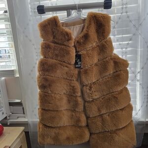 Brown Faux Fur Vest